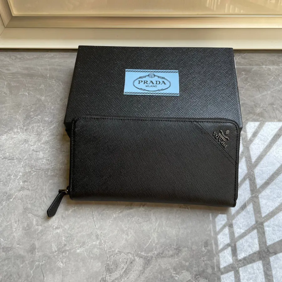 プラダ（PRADA） 財布 新品 メンズ ファスナー仕様｜04E87663