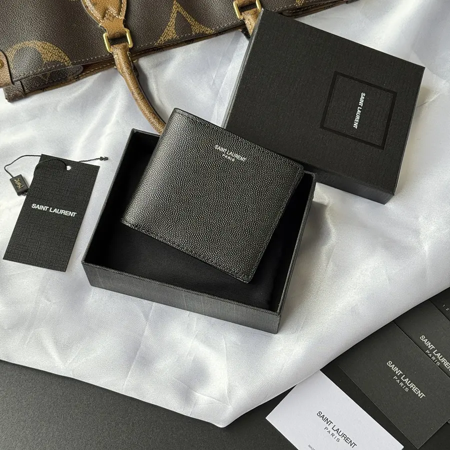 SAINT LAURENT サンローラン（SAINT LAURENT） レザー コンパクト財布 メンズ｜新品 0572A6AB